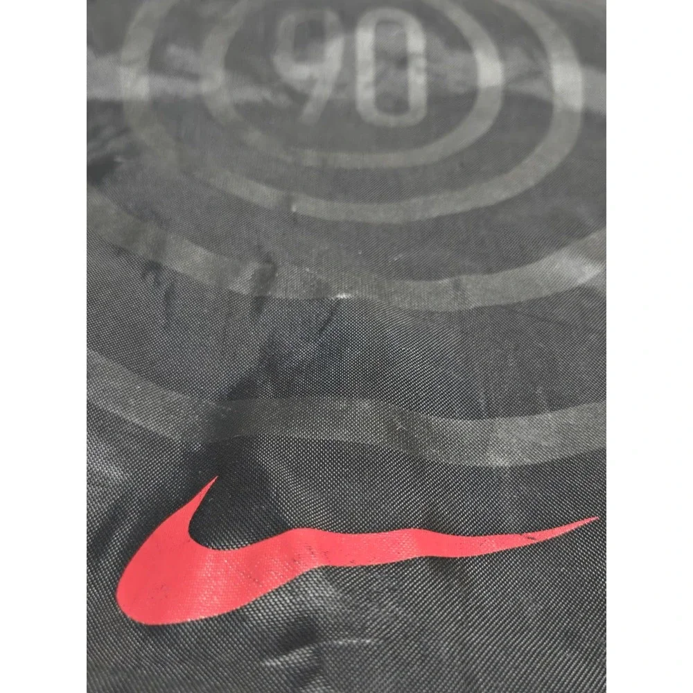 Vtg Y2k Nike Total 90 Drawstring Gym Sack Black Red Target Swoosh Logo Pocket